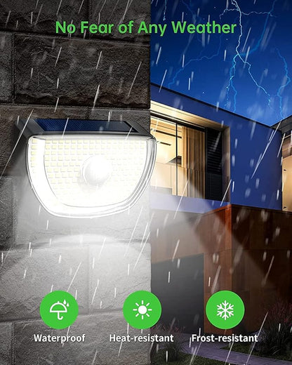 Solar Lights Outdoor 200 LED with 3 Lighting Modes, Solar Motion Sensor Lights, IP65 Waterproof Solar Powered Lights, 270° Wide Angle, for Garden Patio Yard Fence Deck, WHPG005AB,Black (6 Pack)