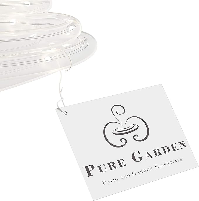 Outdoor Solar Rope Lights - Solar Powered Cable String 100 LED Lights with 8 Modes for Patio, Backyard, Garden, and Events by Pure Garden (Warm White)
