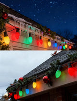 C9 Multicolor LED Christmas Light 25Ft Outdoor String Lights with 26 Plastic LED Bulbs(1 Spare), Connectable | Lumora