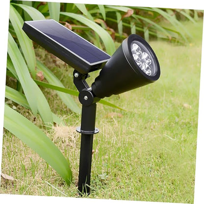NUOBESTY Solar Lawn Spotlight and Wall Mount Solar Garden Lights with 4 LEDs for Yard Patio Landscape and Pathway Lighting