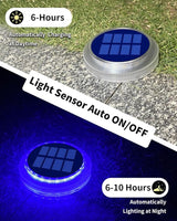 6 Packs Solar Driveway Lights, Blue Dock Deck Lights Solar Powered Outdoor IP68 Waterproof, Stick on Light for | Lumora