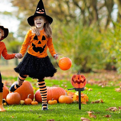 TOYANDONA Solar Pumpkin Lantern Outdoor Garden Stake Light Solar Pathway Lighting Halloween Landscape Decor Weather Resistant