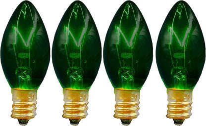 EST. LEE DISPLAY L D 1902 Outdoor Patio String Lights Bulbs & Green Hanging Cord Set Christmas Holiday Seasonal Light Bulbs & Cord Included 25FT C-9 E17 (Green Wire, Green)