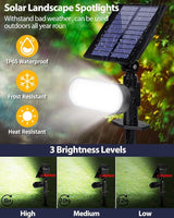 Solar Spot Lights Outdoor, 3 Lighting Modes Landscape Spotlights, IP65 Waterproof Solar Powered Outside Lights for | Lumora