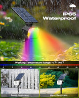 btfarm Solar Lights Outdoor Waterproof IP65-2 Pack LED Color Changing Spot Light 7 Lighting Color RGB Powered | Lumora
