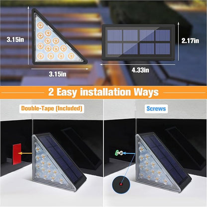 VOLISUN Solar Step Lights for Outside, Solar Stair Lights Outdoor Waterproof IP67, LED Outdoor Step Light, 80 Lumen, Deck Light for Outside, Front Porch and Patio(Black,12 Pack)