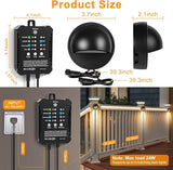 Low Voltage LED Deck Lights Kit with Transformer Timer, Dusk-to-Dawn Outdoor Step Lights Waterproof IP67, Warm | Lumora