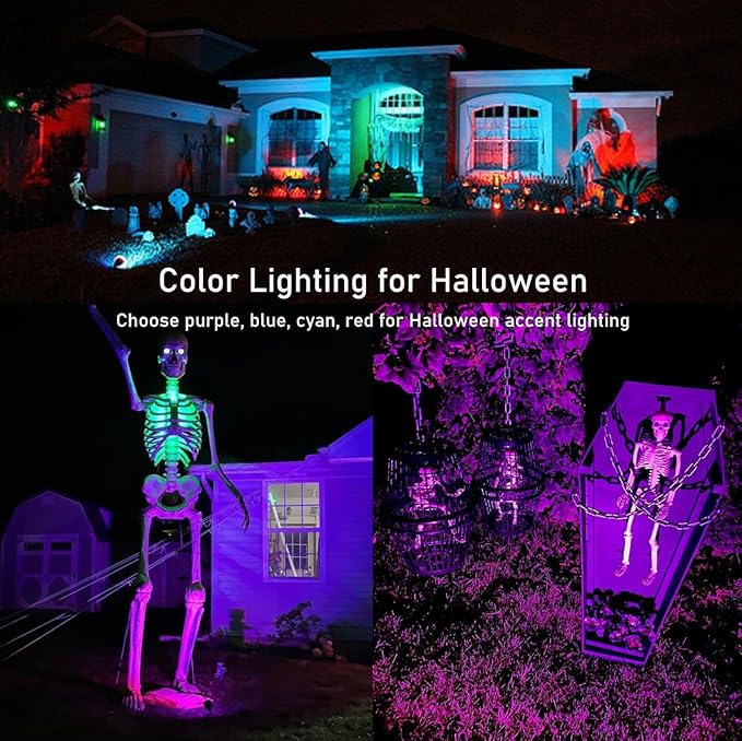 TOVEENEN Color LED Outdoor Landscape Spotlight - 120V 12W Waterproof Spot Lights for Christmas Halloween Yard | Lumora
