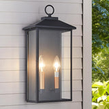 18 Inch Wall Light in Clear Glass and Textured Black and Golden Candle Cap Sleeve,Outdoor Lighting Wall | Lumora