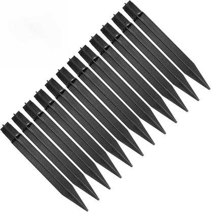 Litoexpe 12 Pcs 8.27 Inch Reinforced Ground Spikes, Solar Lights Stakes ABS Plastic Replacement Stakes for Garden Pathway Lamps (Inside Diameter 0.83 Inches)