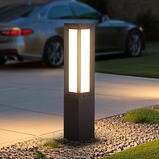 Solar Pathway Lights Outdoor, 31.5" Landscape Path Lights, IP65 Waterproof Bollard Light Outdoor, 3000K Solar Lamp Path Light, Modern Commercial Pathway Lighting for Walkway Driveway Garden Patio