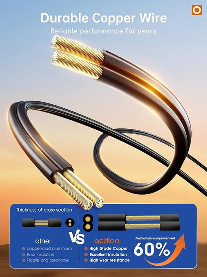 addlon 150FT (3x50FT) Outdoor String Lights, 48 Shatterproof ST38 Bulbs, Commercial Grade Patio Lights, Vintage Outside Hanging Light Waterproof, Outdoor Connectable for Garden Porch Backyard Balcony