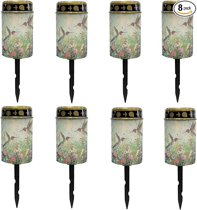 Outdoor Solar Lights Cemetery Solar Lights for Grave,LED Lantern Solar Garden Stake Lights Solar Powered Fairy Lights for Outside Solar Walkway Lights for Women Ladies,Warm White