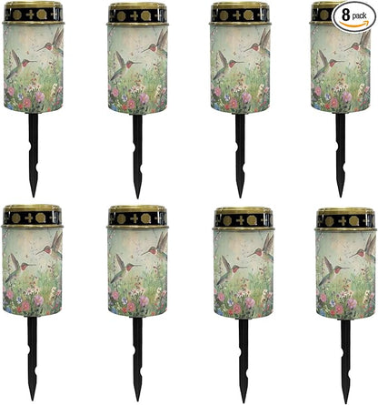 Outdoor Solar Lights Cemetery Solar Lights for Grave,LED Lantern Solar Garden Stake Lights Solar Powered Fairy Lights for Outside Solar Walkway Lights for Women Ladies,Warm White