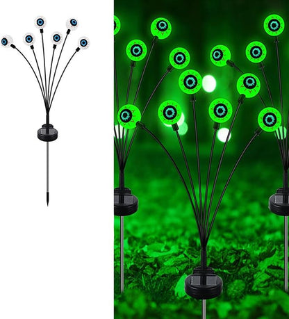 Lxcom Lighting Solar Halloween Path Light Green Ghost Eye Waterproof Solar Garden Light Decorative Magic Halloween Lights Outdoor Solar Lights for Patio Garden Yard Pathway, 3 Pack(Green)