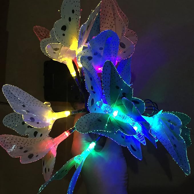 Solar Outdoor Lights, Garden Lights, 12 LED Butterfly Decorative Lights for Fence, Yard, Pathways, Solar Spot Lights Outdoor, Security Lights, Outdoor Lamp, Cute Stuff