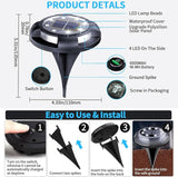 Solar Ground Lights Outdoor Waterproof, 8 Pack 12 LEDs Solar Garden Disk Lights Landscape Lighting for Outside | Lumora