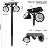 Solar Spotlights Outdoor, IP67 Waterproof 2-in-1 RGB Color Changing Double-Head Solar Lights, Christmas Landscape | Lumora