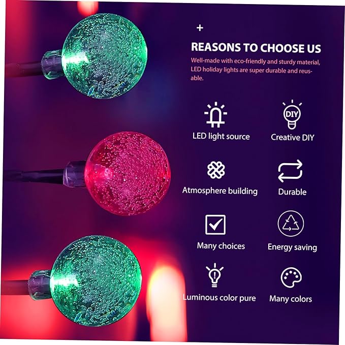 STOBOK 1set Solar Led String Light Garden Decorative Light Large Led String Lamp for Outdoor Courtyard and Lawn Atmosphere