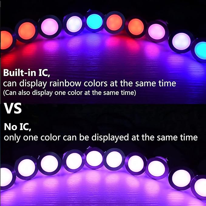 LED Deck Lights Kit, 20 Pack 1.77" RGBW+IC Multicolor Dynamic Low Voltage Recessed Landscape Lights, IP67 | Lumora