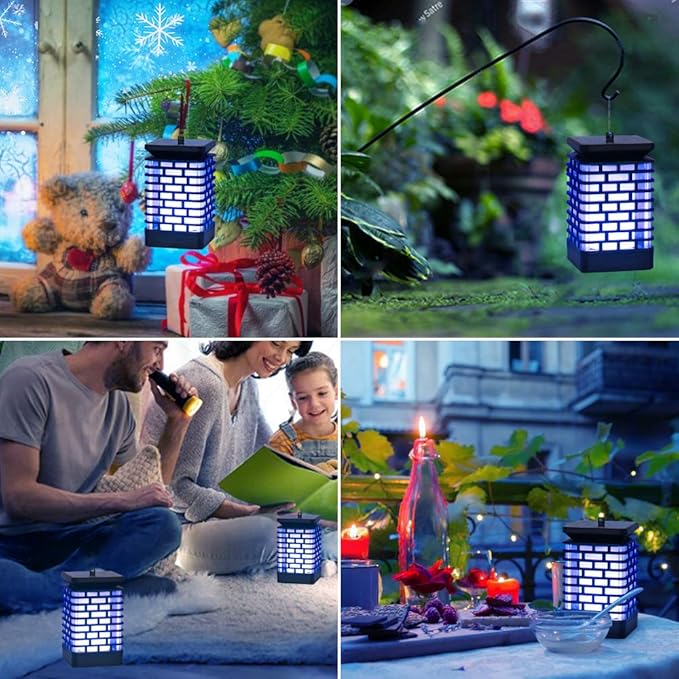 EOYIZW Solar Lanterns, 99LEDs Dancing Flickering Flame Lights, IP65 Waterproof, Purple, 3.5" H - Outdoor Path Light | Lumora