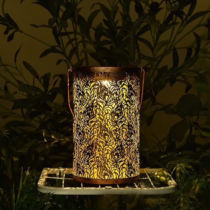 Solar Outdoor Light Garden Villa Decoration Creative Hollow Led Star Kettle Light Garden Waterproof Lawn Light Size 12*12*20Cm/4.7*4.7*8Inch