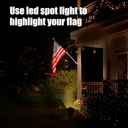 Spotlight for Outdoor 120V 20W Warm White - Waterproof Spotlight Outdoor Ideal for Garden, Flag, House, Yard, Christmas, Halloween - Perfect Spot Lights for Any Weather