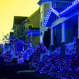 QITONG 2 Pack Blue Solar Christmas Lights, Each 66ft 200 LED String Lights Outdoor Waterproof, 8 Modes Green Wire | Lumora