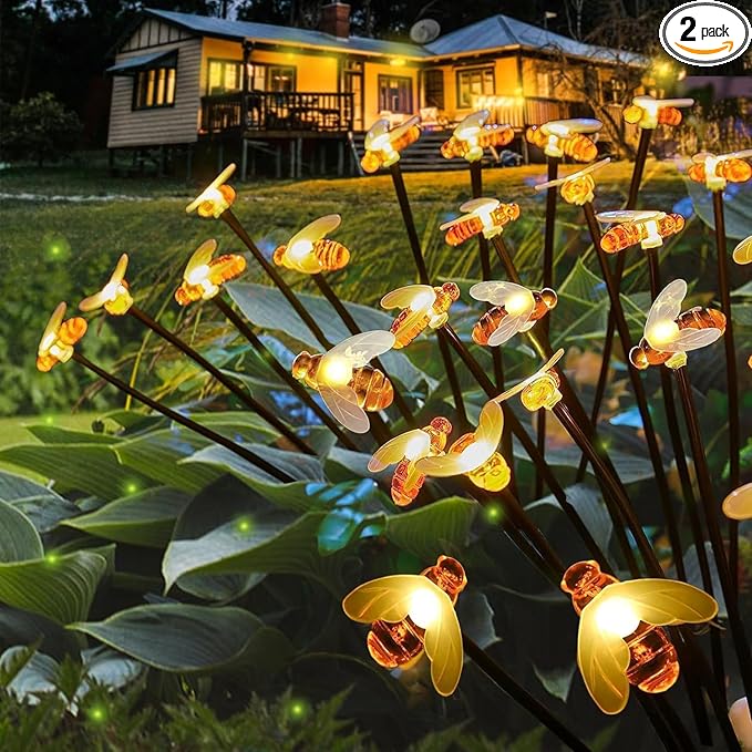 Solar Firework Lights 2Pcs Garden Lights Outdoor Waterproof, 120 LED Distribution in 40 Branches Copper Wire | Lumora