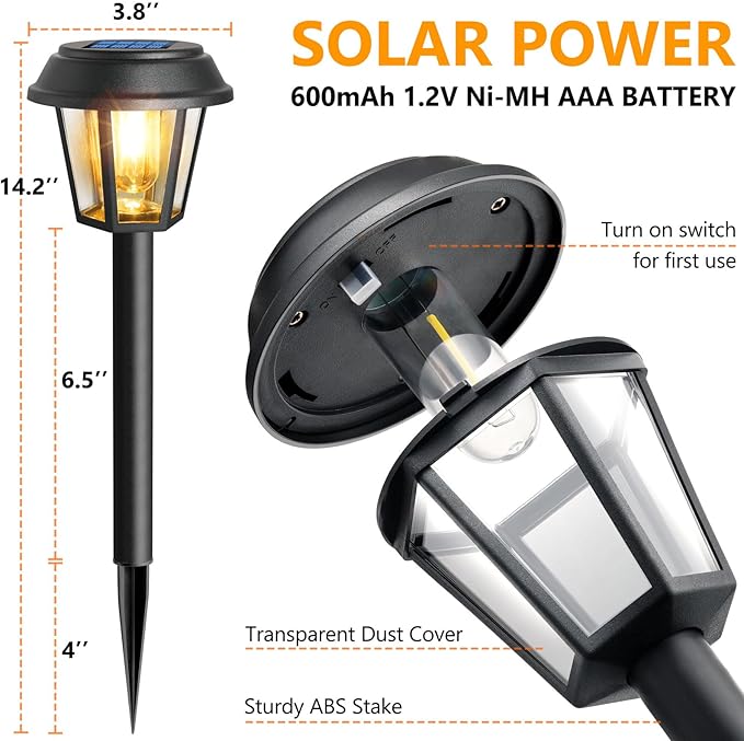Solar Pathway Lights Outdoor 12 Pack Solar Lights Outdoor Waterproof 3000K Warm White Tungsten Filament Bulb for | Lumora