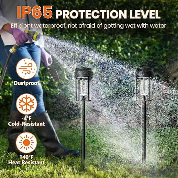 Solar Pathway Lights Outdoor, 12 Pack Bright Solar Path Lights IP65 Waterproof, Auto On/Off Outdoor Lighting 3200k for Yard Walkway Driveway Landscape Garden Decor