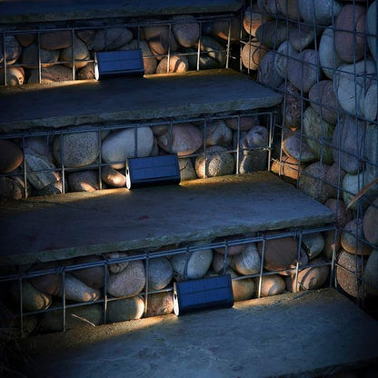 Auraglow Solar Step Lights - Dual-Directional LED Lighting for Outdoor Steps, Stairs, Walls & Pathways, IP54 Weatherproof - Pack of 3 (6 Pack)