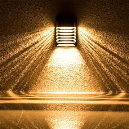 Solar Fence Light Led Waterproof Wall Rail Porch Backyard Lights 500mAh Battery for Garden Deck Pathway Walkways Stairways Patio (4Pcs)