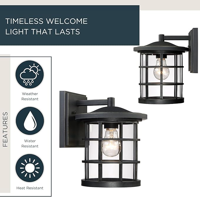 Quoizel Asheville Outdoor Wall Lantern, 10.5 Inch 1-Light Seaside Armour Oil-Rubbed Bronze Wall Sconce, Industrial | Lumora