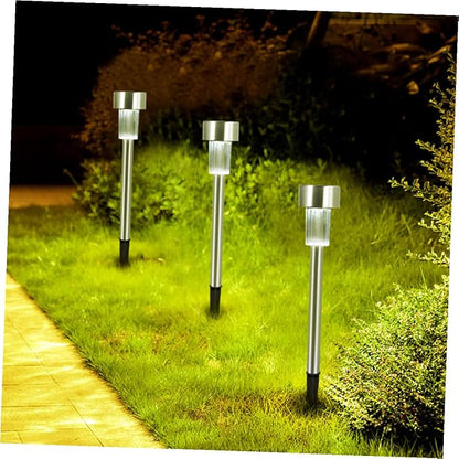 NUOBESTY 6pcs Solar Garden Lights Outdoor LED Landscape Pathway Lamps with Ground Stake for Patio Driveway Decoration