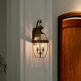 Quoizel Newbury Outdoor Wall Lantern, 20 Inch 2-Light Medici Bronze Wall Sconce, French Country Exterior Wall | Lumora