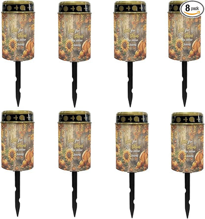 Autumn Fall for Jesus Cemetery Lights for Grave,Solar Pathway Lights Outdoor Solar Garden Light Solar Powered Lantern Landscape Lighting Yard Patio Driveway Light Solar Outdoor