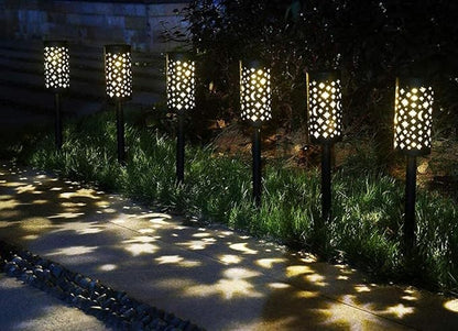 Solar Garden Light Outdoor Decorative Moon Star Solar Powered Landscape Lights Waterproof Hanging Path Light for Yard Driveway Lawn Walkway Patio Pathway,Warm White,2 Pack