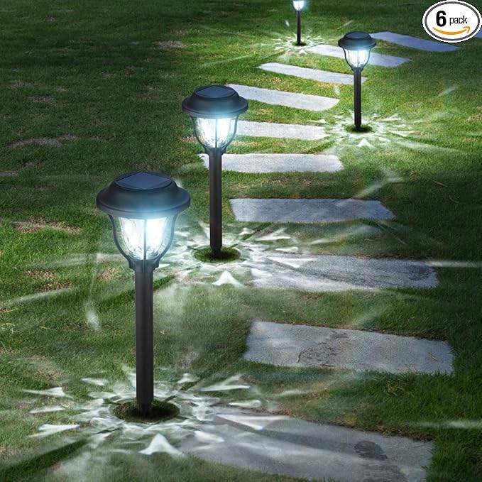 KOOVON Bright Outdoor Solar Pathway Lights,Dream Dynamic Solar Outdoor Lights Waterproof LED Solar Powered Garden Lights Solar Landscape Light for Yard Walkway Lawn Driveway Backyard (10 Pack)