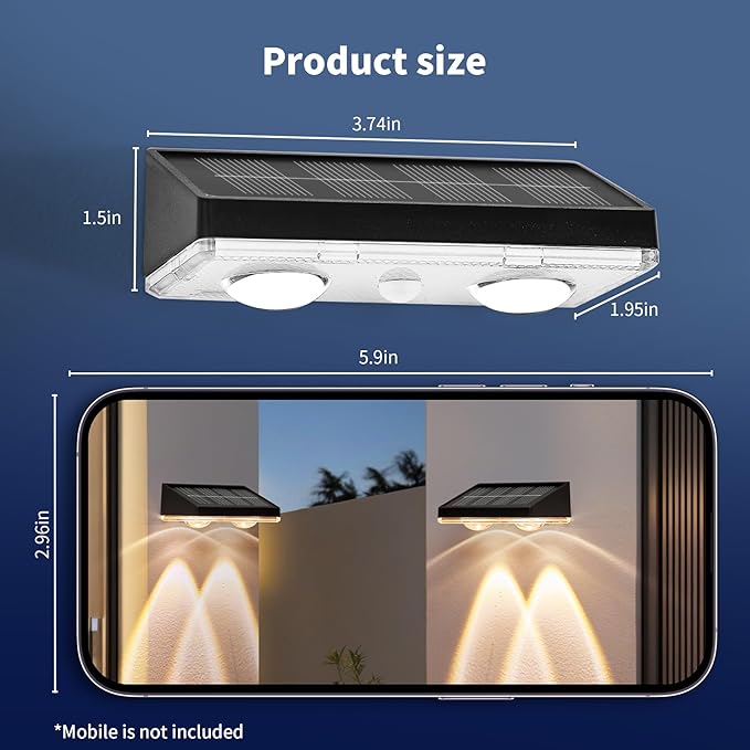 Solar Fence Light Outdoor, 12 Pack LED Solar Light, 3000K 50 Lumens with Waterproof, Auto Switch 12+Hours Dawn to | Lumora
