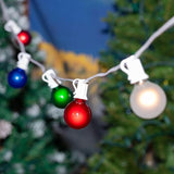 100 Foot G40 Outdoor Patio String Lights with 125 Multi Globe Bulbs Indoor/Outdoor Cafe Hanging Lights C7/E12 Base | Lumora