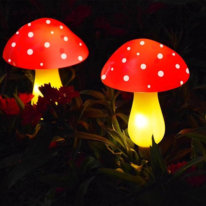 RCFINE Solar Outdoor Lights Set of 8 Solar Mushroom Lights with 8 Modes Waterproof Garden Mushroom Lamp Outside | Lumora