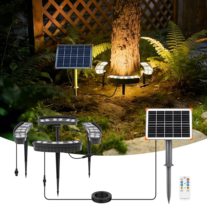 Solar Palm Tree Lights Outdoor, 14400mAh Tree Solar lamp, Landscape Light 3000K, IP65 Waterproof, Supports Remote Control, Timer and dimming, Suitable for Palm Tree Lights, Yard, Garden