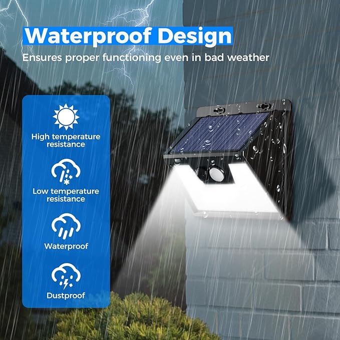 Peasur Solar Lights Outdoor Waterproof [12 Packs/140 LEDs], 3 Lighting Modes Solar Motion Sensor Light Outdoor | Lumora