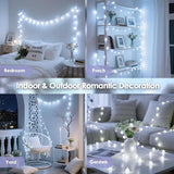 100LED Connectable String Lights Indoor Outdoor for Bedroom, 43ft White Globe Lights Plug in with Remote & Timer, 8 | Lumora