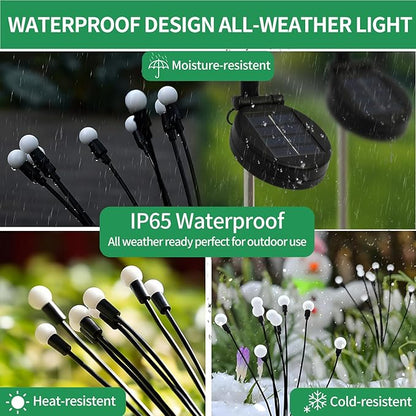 Solar Lights Outdoor Waterproof 2 Pack of 16 LEDs Garden Patio Firefly Decoration Unique Gifts Women Grandparents