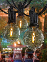 Solar Outdoor String Patio Bistro Lights, 25ft 27LED 3W G40 Bulbs, USB Rechargeable Portable Edison Café String | Lumora