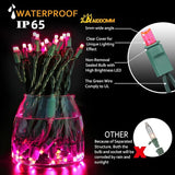 100 Counts Pink LED Christmas Lights – 50ft 5mm Pink Valentine's Day Lights Outdoor Commercial Grade Waterproof | Lumora
