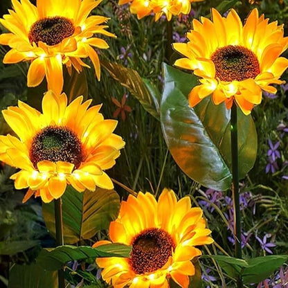 Sunflower Solar Garden Lights, Realistic LED Sunflower Lights Beautiful Solar Waterproof Landscape Decoration Lighting Flower Lights For Pathway Patio Yard Deck Walkway ( Color : Yellow , Size : 10PCS