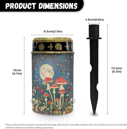 Mushroom Moon Solar Powered Garden Lights Pathway Solar Lights Outdoor LED Solar Light Bright Solar Yard Lights Waterproof Garden Lights for Walkway